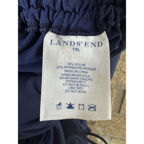 Lands End Tankini Swimsuit 14L/14 Navy Blue - Picture 5 of 6